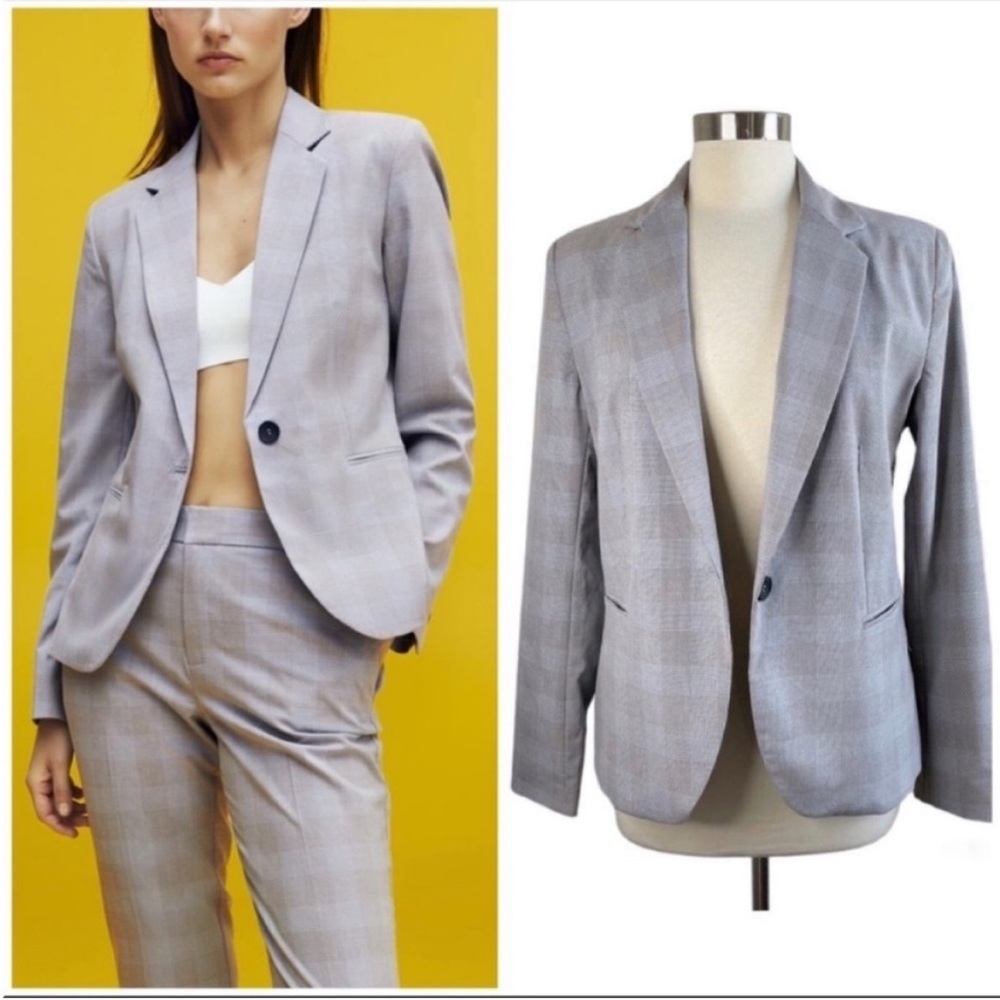 ZARA Plaid Single Button Blazer size 10